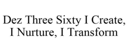 DEZ THREE SIXTY I CREATE, I NURTURE, I TRANSFORM trademark