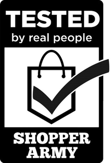 TESTED BY REAL PEOPLE SHOPPER ARMY trademark