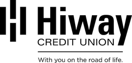 HIWAY CREDIT UNION WITH YOU ON THE ROAD OF LIFE trademark