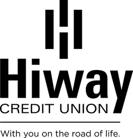 HIWAY CREDIT UNION WITH YOU ON THE ROAD OF LIFE. trademark