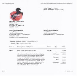 ONE STOP EQUINE SHOP trademark