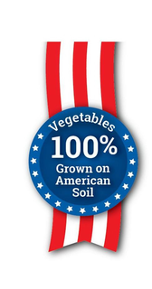 VEGETABLES 100% GROWN ON AMERICAN SOIL trademark