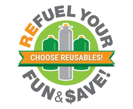REFUEL YOUR FUN & $AVE! CHOOSE REUSABLES! trademark