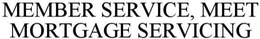 MEMBER SERVICE, MEET MORTGAGE SERVICING trademark