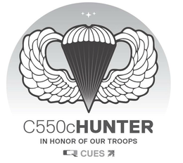 C550CHUNTER IN HONOR OF OUR TROOPS Q CUES trademark