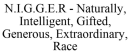 N.I.G.G.E.R - NATURALLY, INTELLIGENT, GIFTED, GENEROUS, EXTRAORDINARY, RACE trademark