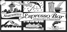 CACAO CHOCOLATE NORTHWEST ESPRESSO BAR WITH ESPRESSO BEANS & ROASTED ALMONDS ESPRESSO trademark