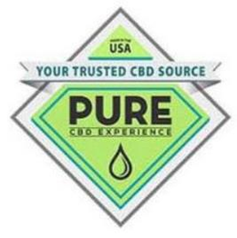 PURE CBD EXPERIENCE YOUR TRUSTED CBD SOURCE USA trademark