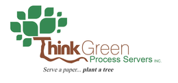 THINK GREEN PROCESS SERVERS INC. SERVE A PAPER...PLANT A TREE trademark