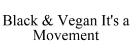 BLACK & VEGAN IT'S A MOVEMENT trademark