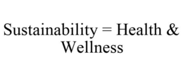 SUSTAINABILITY = HEALTH & WELLNESS trademark