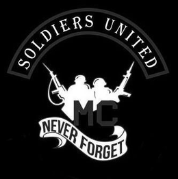 SOLDIERS UNITED MC NEVER FORGET trademark