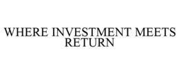 WHERE INVESTMENT MEETS RETURN trademark