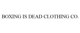 BOXING IS DEAD CLOTHING CO. trademark