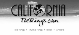 CALIFORNIA TOERINGS.COM TOE-RINGS + THUMB-RINGS + RINGS + ANKLETS trademark