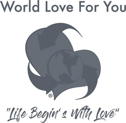 "WORLD LOVE FOR YOU". " LIFE BEGIN'S WITH LOVE" trademark