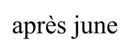 APRÈS JUNE trademark
