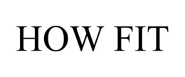 HOW FIT trademark