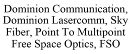 DOMINION COMMUNICATION, DOMINION LASERCOMM, SKY FIBER, POINT TO MULTIPOINT FREE SPACE OPTICS, FSO trademark