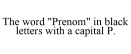 THE WORD "PRENOM" IN BLACK LETTERS WITH A CAPITAL P. trademark
