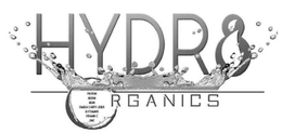 HYDR8 ORGANICS ELECTROLYTE WATER PROTEIN BIOTIN IRON OMEGA 3 FATTY ACIDS B VITAMINS VITAMIN C ZINC trademark