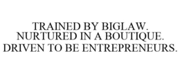 TRAINED BY BIGLAW. NURTURED IN A BOUTIQUE. DRIVEN TO BE ENTREPRENEURS. trademark