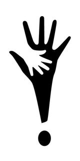 A HAND-IN-HAND IMAGE SHAPED AS EXCLAMATION POINT trademark