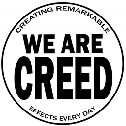 WE ARE CREED CREATING REMARKABLE EFFECTS EVERY DAY trademark
