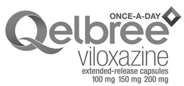 ONCE-A-DAY QELBREE VILOXAZINE EXTENDED-RELEASE CAPSULES 100 MG 150 MG 200 MG trademark