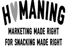 H MANING MARKETING MADE RIGHT FOR SNACKING MADE RIGHT trademark