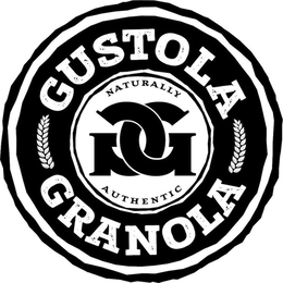 GUSTOLA GRANOLA NATURALLY AUTHENTIC GG trademark