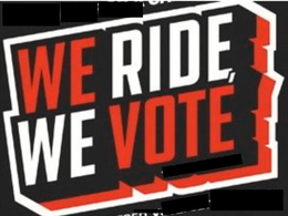 WE RIDE, WE VOTE trademark