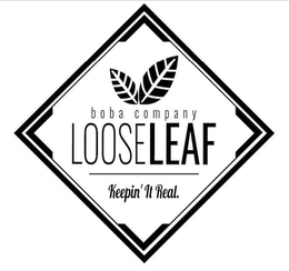 BOBA COMPANY LOOSELEAF KEEPIN' IT REAL trademark