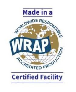 MADE IN A CERTIFIED FACILITY WRAP WORLDWIDE RESPONSIBLE ACCREDITED PRODUCTION trademark