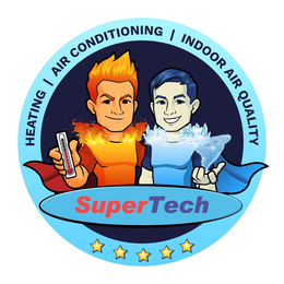 HEATING AIR CONDITIONING INDOOR AIR QUALITY SUPERTECH trademark