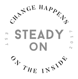 STEADY ON CHANGE HAPPENS ON THE INSIDE EST 2017 trademark