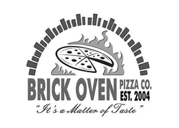 BRICK OVEN PIZZA CO. EST. 2004 'IT'S A MATTER OF TASTE ' trademark