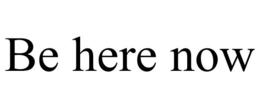 BE HERE NOW trademark