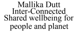 MALLIKA DUTT INTER-CONNECTED SHARED WELLBEING FOR PEOPLE AND PLANET trademark
