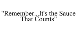 "REMEMBER...IT'S THE SAUCE THAT COUNTS" trademark