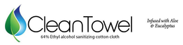 CLEAN TOWEL 64% ETHYL ALCOHOL SANITIZING CLOTH INFUSED WITH ALOE & EUCALYPTUS trademark