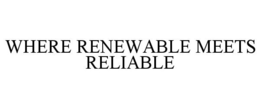 WHERE RENEWABLE MEETS RELIABLE trademark