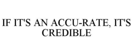 IF IT'S AN ACCU-RATE, IT'S CREDIBLE trademark