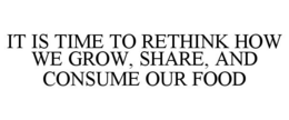 IT IS TIME TO RETHINK HOW WE GROW, SHARE, AND CONSUME OUR FOOD trademark