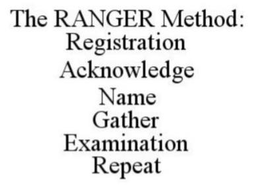 THE RANGER METHOD: REGISTRATION ACKNOWLEDGE NAME GATHER EXAMINATION REPEAT trademark