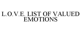 L.O.V.E. LIST OF VALUED EMOTIONS trademark