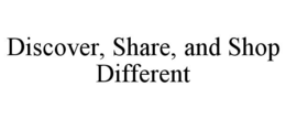 DISCOVER, SHARE, AND SHOP DIFFERENT trademark