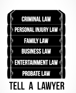 CRIMINAL LAW PERSONAL INJURY LAW FAMILY LAW BUSINESS LAW ENTERTAINMENT LAW PROBATE LAW TELL A LAWYER trademark