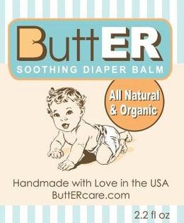 BUTTER SOOTHING DIAPER BALM ALL NATURAL & ORGANIC HANDMADE WITH LOVE IN USA BUTTERCARE.COM trademark