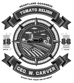 HEARTLAND GOODNESS TOMATO RELISH GEO. W. CARVER 18 86 ESTD. YEAR GEO. W. CARVER MADE FOR YOUR ENJOYMENT trademark